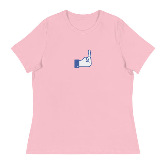 Middle Blue Finger - Women's Relaxed T-Shirt