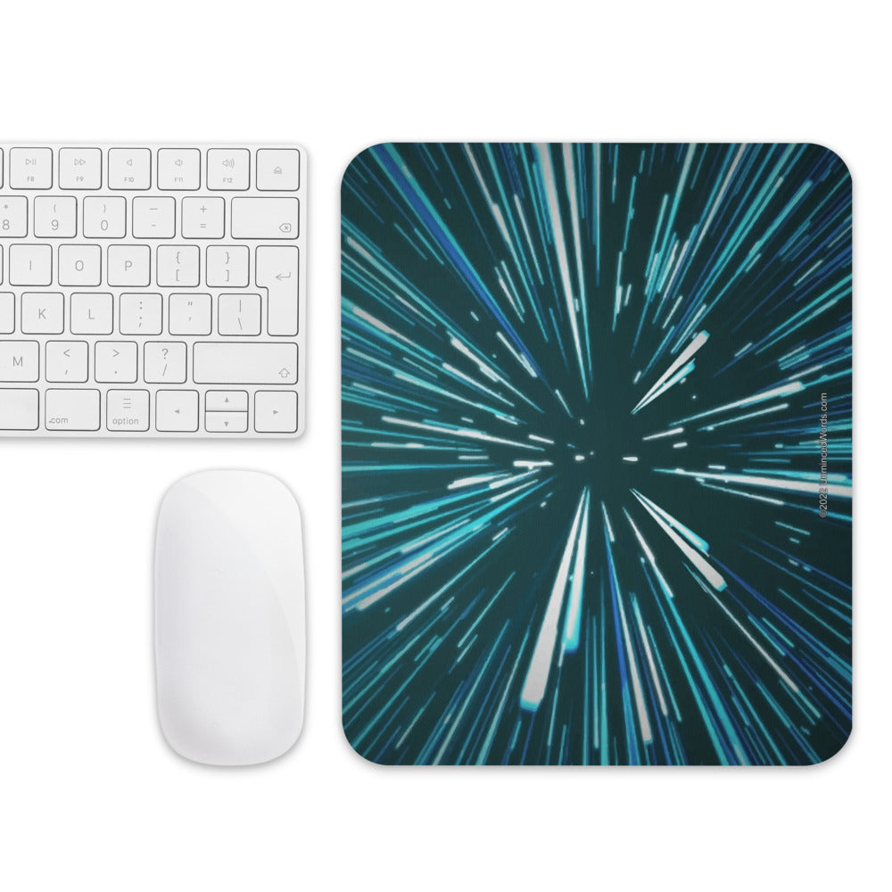 Hyperspace Deluxe - Blue Mouse pad - Unminced Words