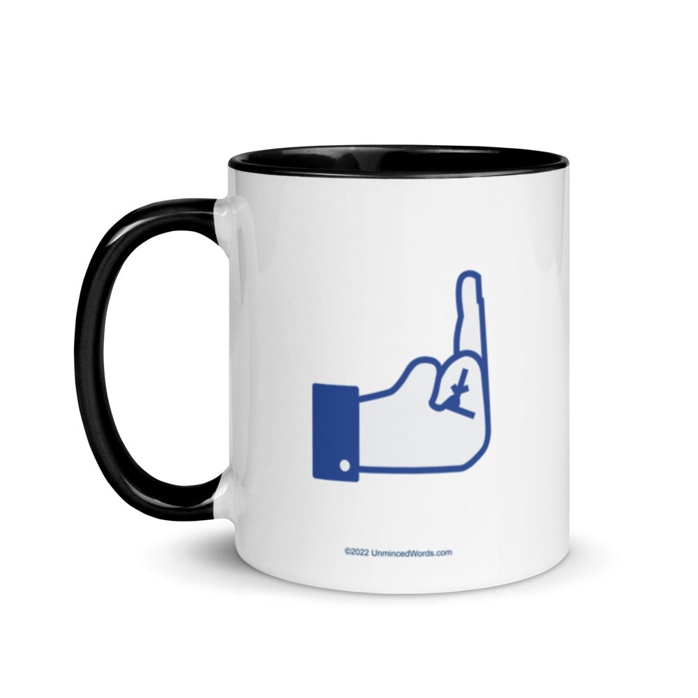 Middle Blue Finger - Mug