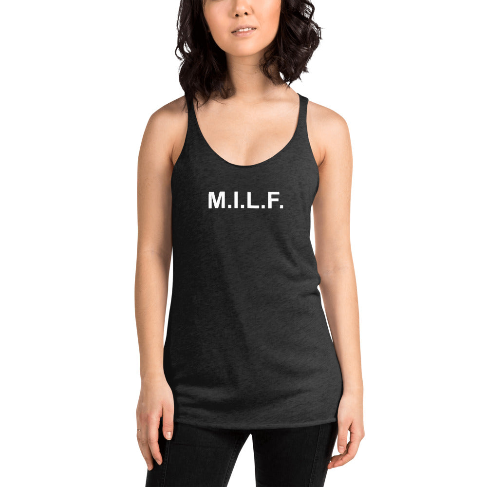 M.I.L.F. - Women's Racerback Tank - Unminced Words