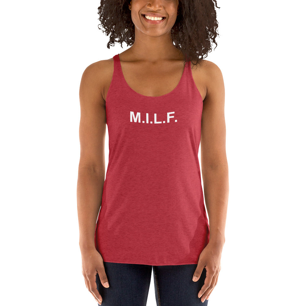 M.I.L.F. - Women's Racerback Tank - Unminced Words