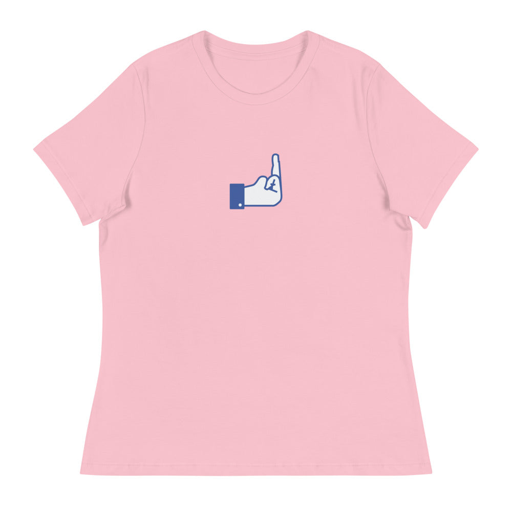Middle Blue Finger - Women's Relaxed T-Shirt