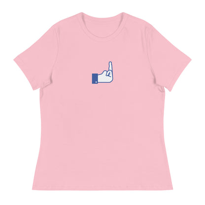 Middle Blue Finger - Women's Relaxed T-Shirt