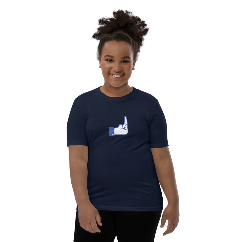 Middle Blue Finger - Youth Short Sleeve T-Shirt